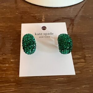 Kate Spade ADORE-ABLES clay pave huggies color: Emerald